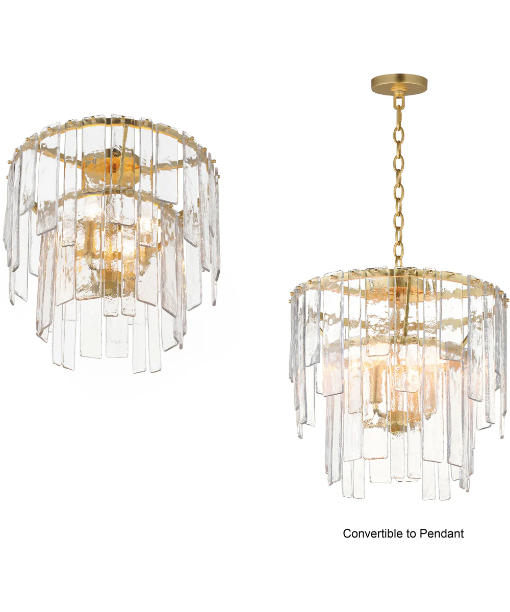Warren 4-Light Semi-Flush / Pendant Gold Leaf - Image 2