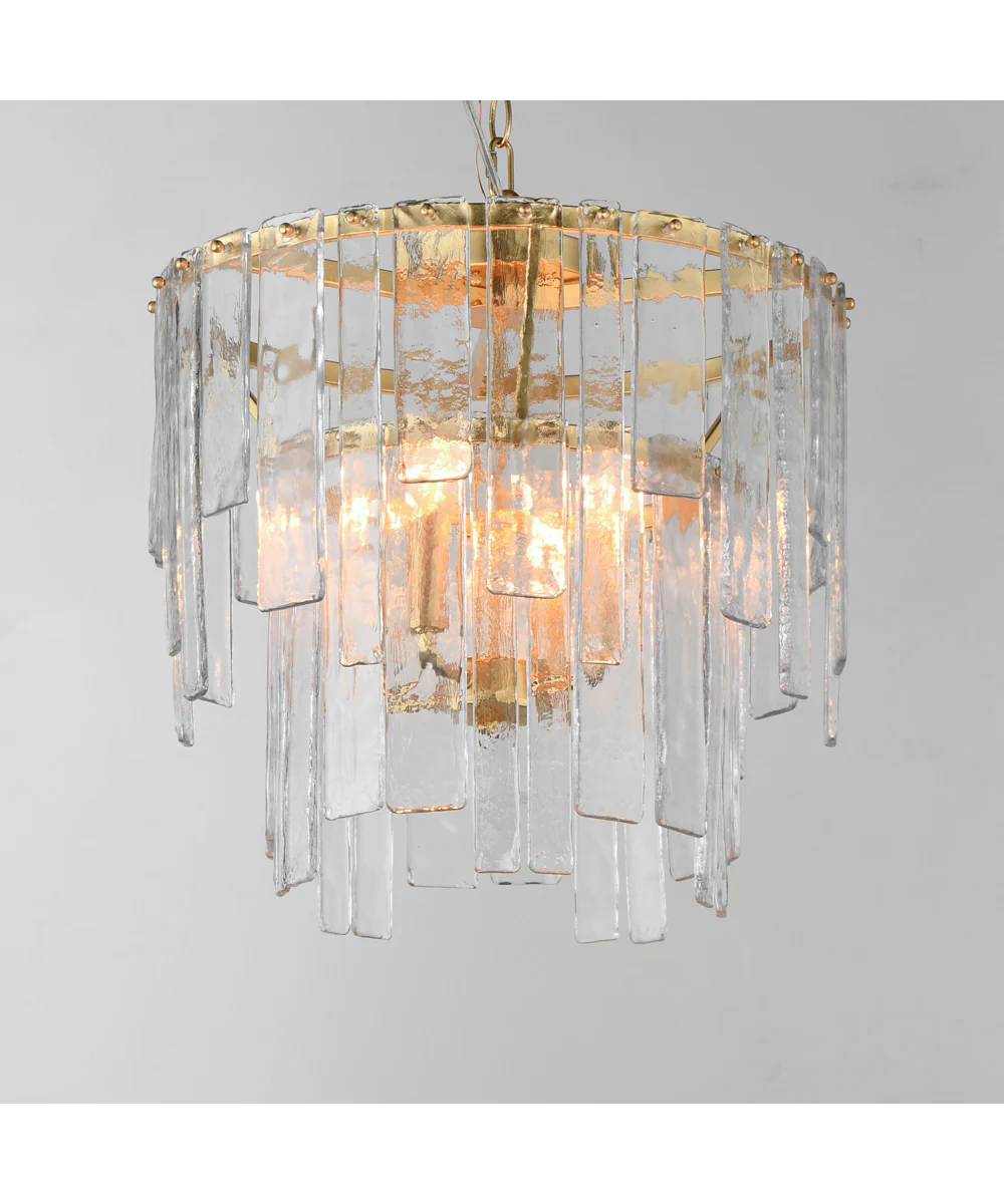Warren 4-Light Semi-Flush / Pendant Gold Leaf - Image 6