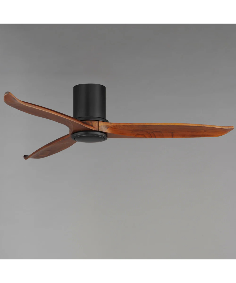 Woodwind 52 inch Solid Wood Blade Hugger Fan w LED Black - Image 2