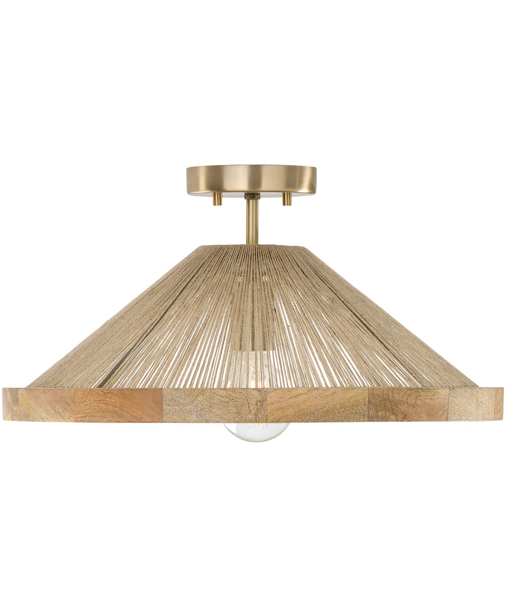 Maya 1-Light Semi-Flush Matte Brass