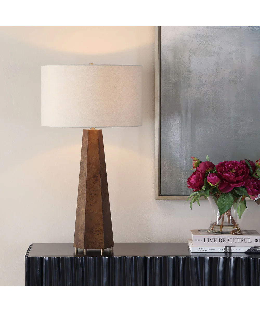 McCaffrey Tapered Burl Table Lamp - Image 2