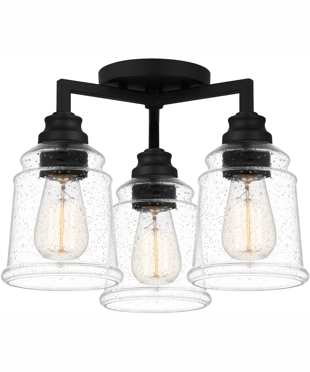 McIntire Medium 3-light Flush Mount Matte Black