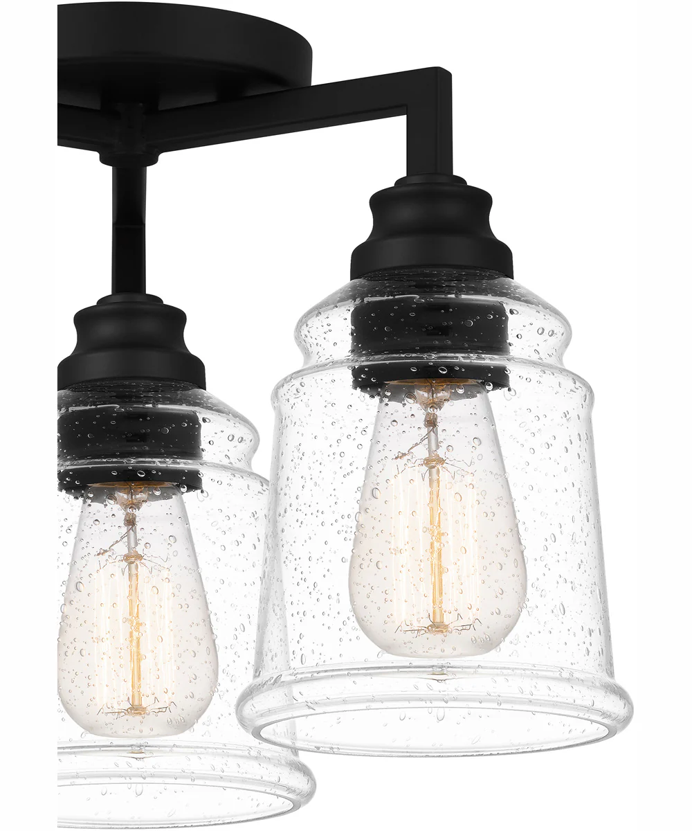 McIntire Medium 3-light Flush Mount Matte Black - Image 6