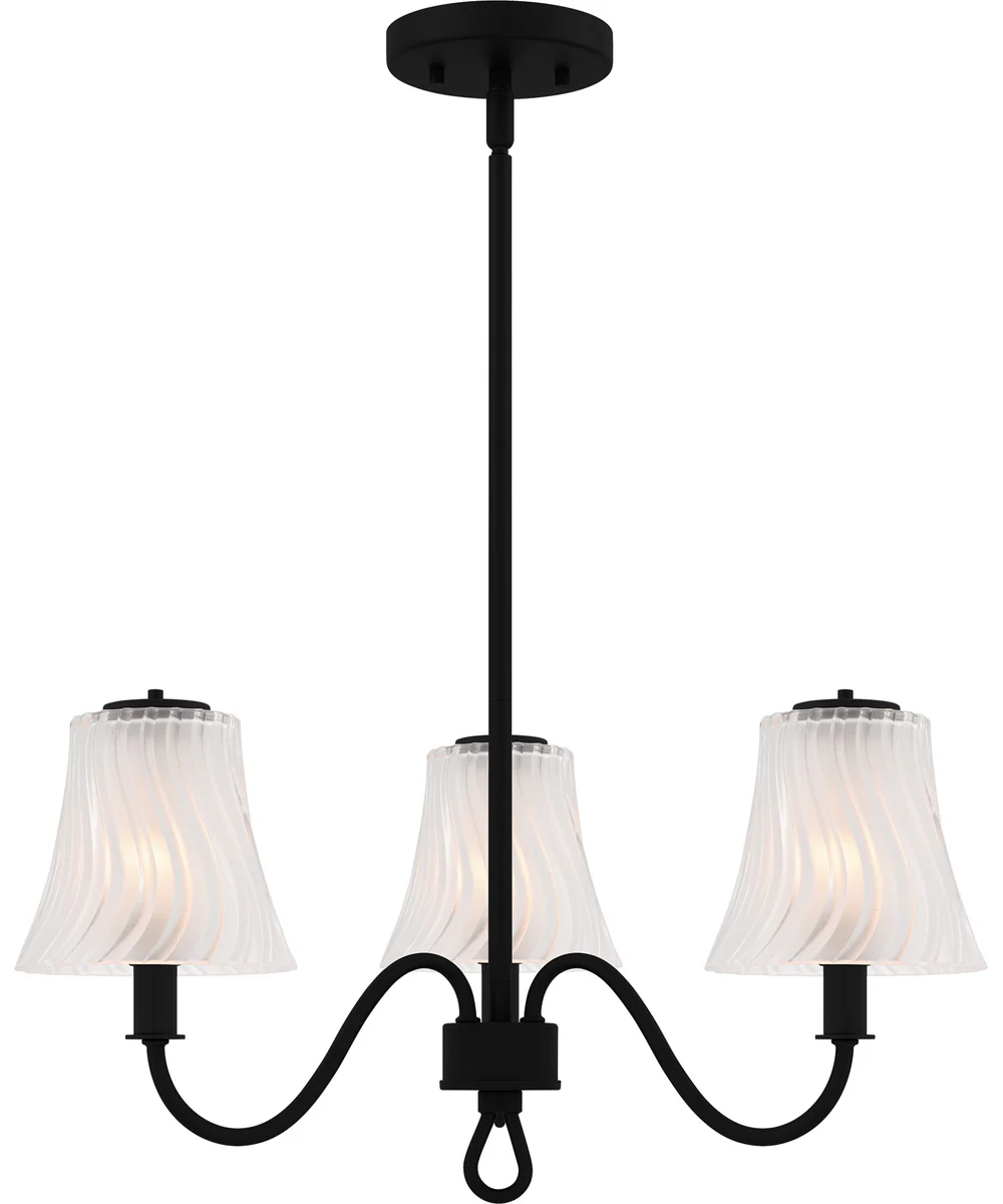 McKinney 3-light Chandelier Matte Black - Image 3