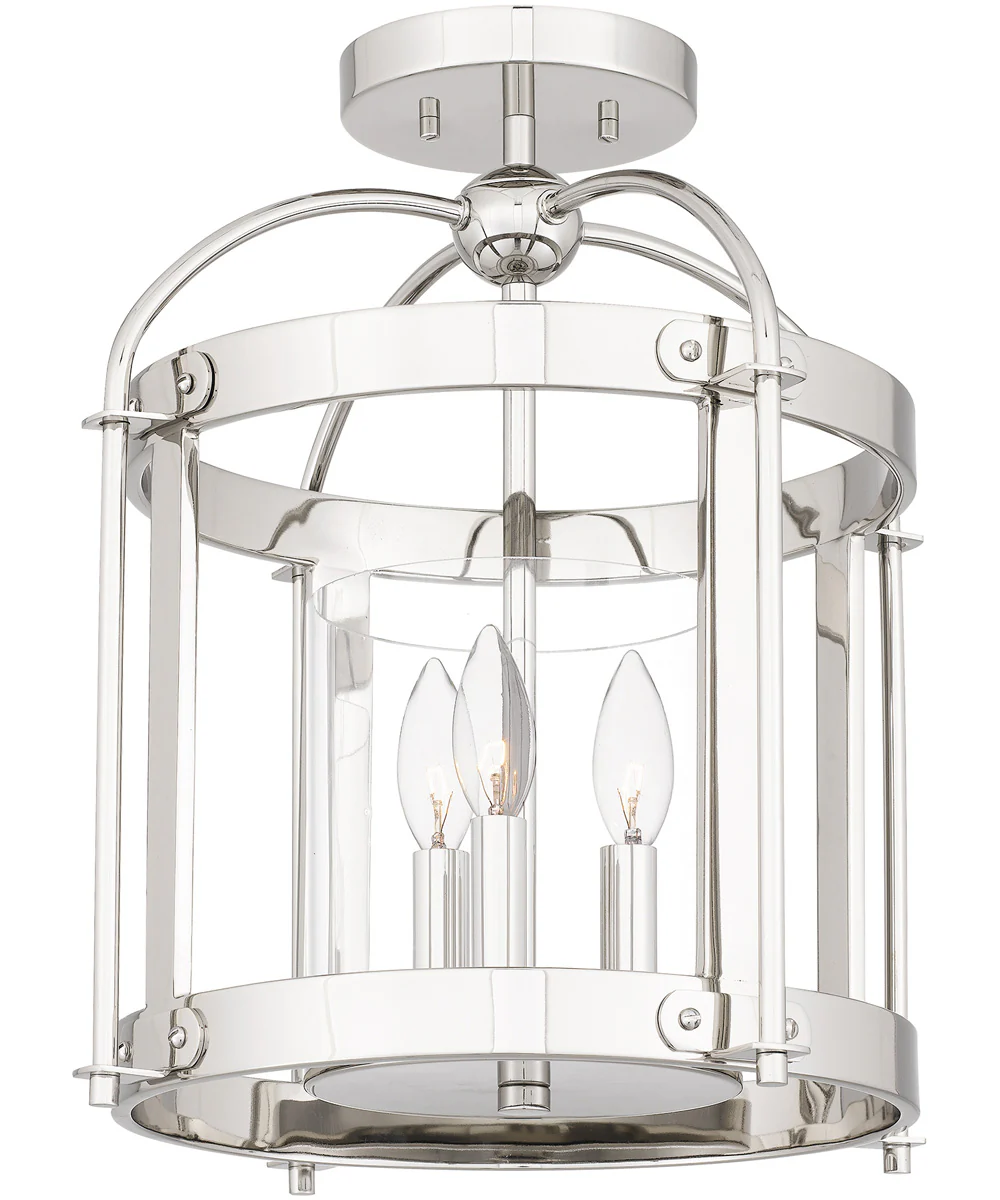 McPherson 3-light Semi Flush Mount Polished Nickel - Image 4
