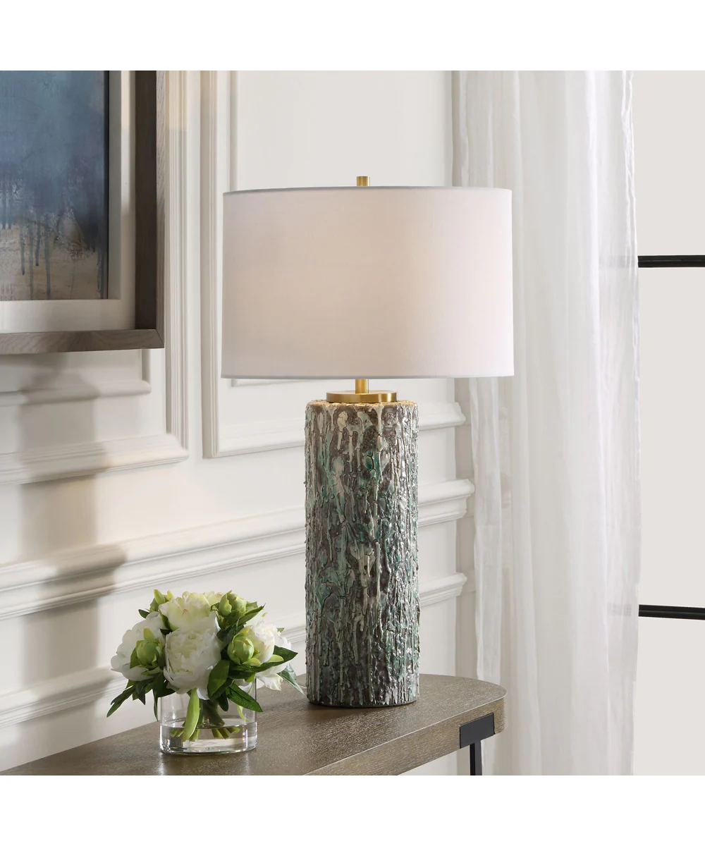 Meltdown Ivory Teal Table Lamp - Image 2