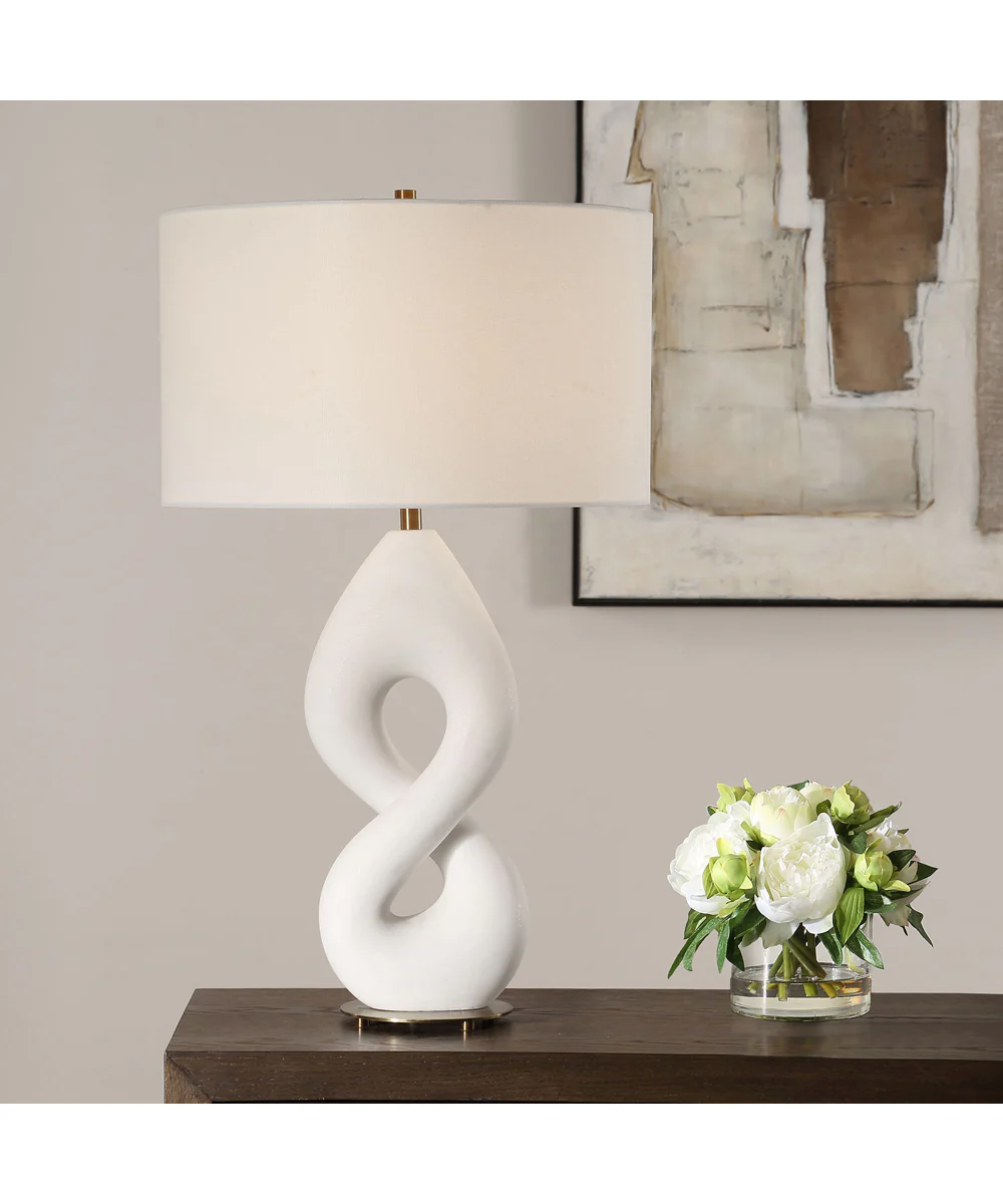 Meridian Ivory Stone Table Lamp - Image 2