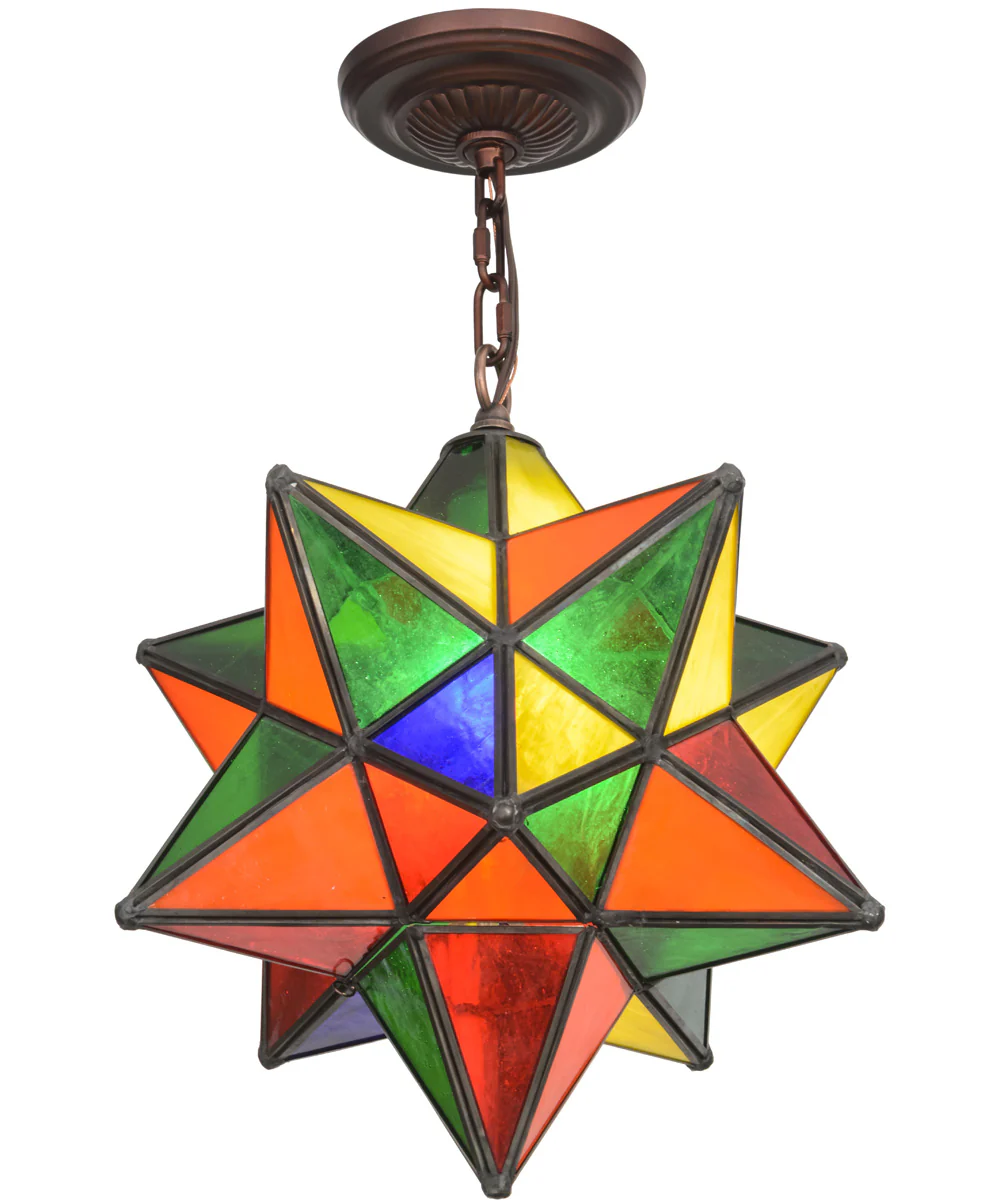 12"W Multi-Colored Moravian Star Pendant Light - Image 6