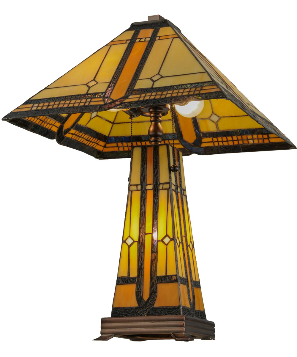 25"H Sierra Prairie Mission  Tiffany Table Lamp - Image 6