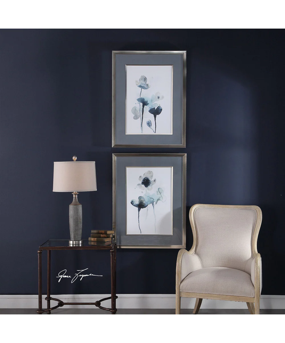 Midnight Blossoms Framed Prints Set of 2