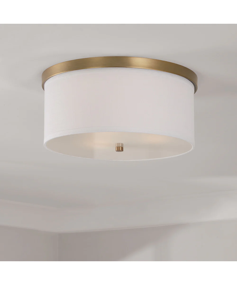 Midtown 3-Light Flush Mount Aged Brass - Image 3