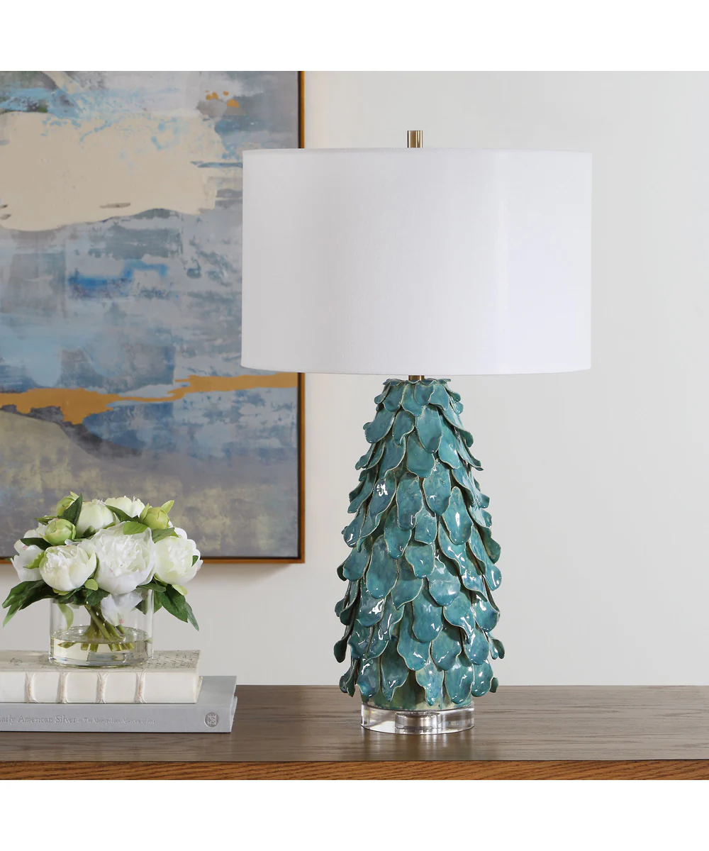 Mina Teal Blue Table Lamp - Image 3