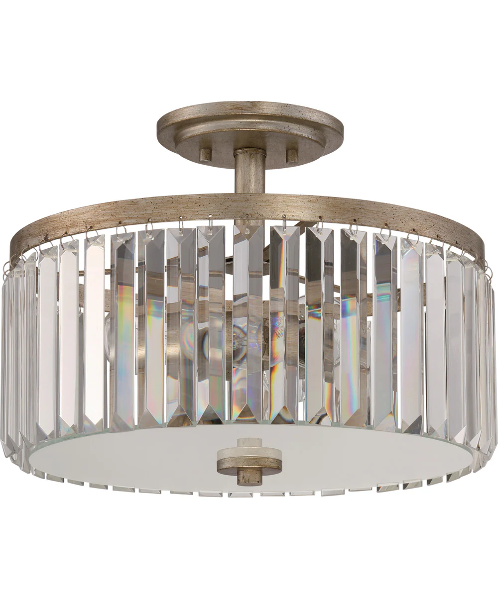 Mirage Medium 3-light Semi Flush Mount Vintage Gold - Image 3