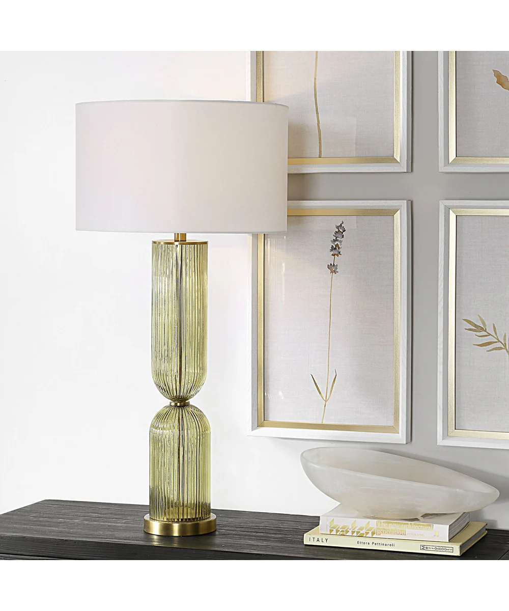 Mirah Olive Glass Table Lamp - Image 2