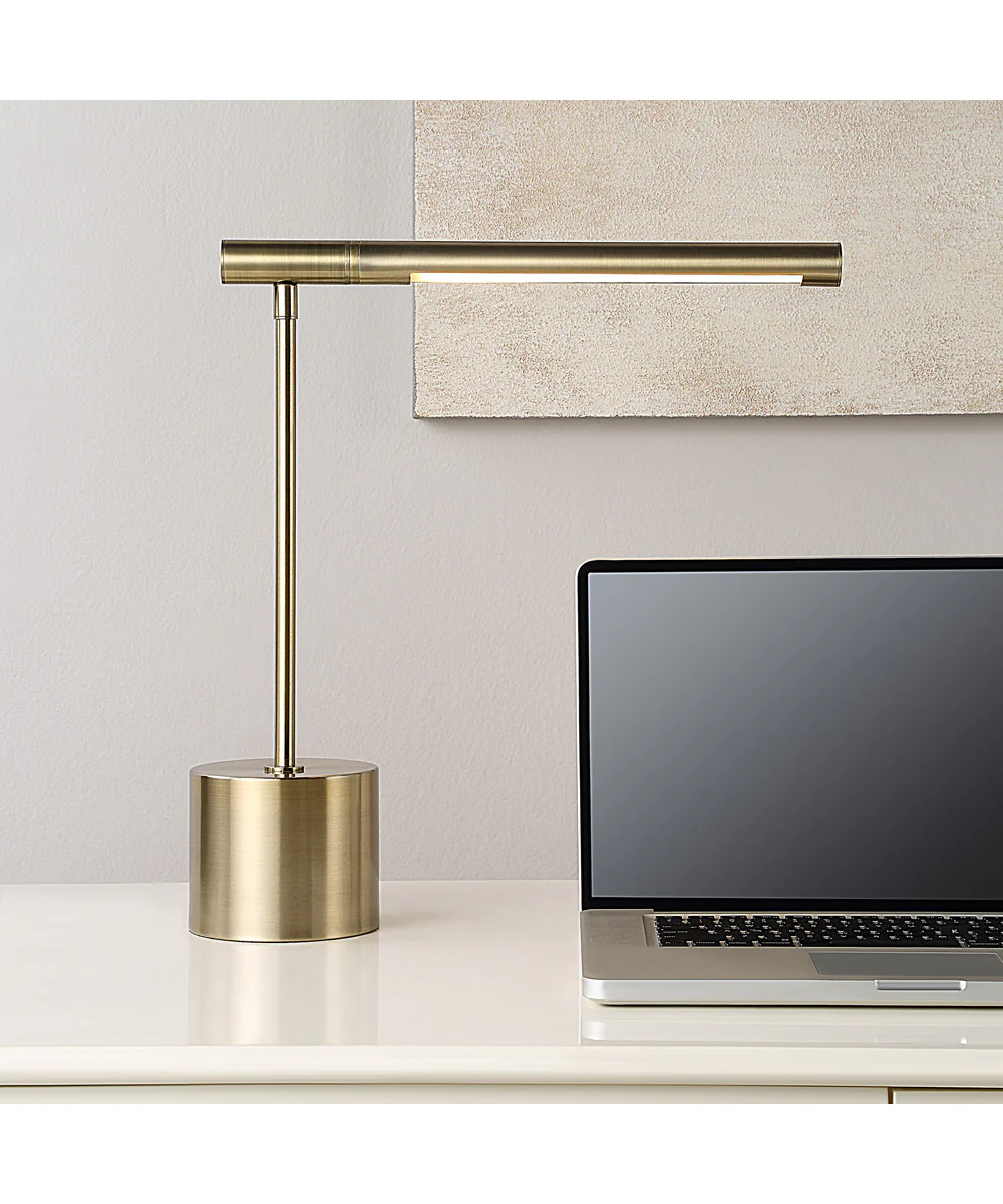 Modern Desk Lamp in Antique Brass with Horizontal Arm - Image 2