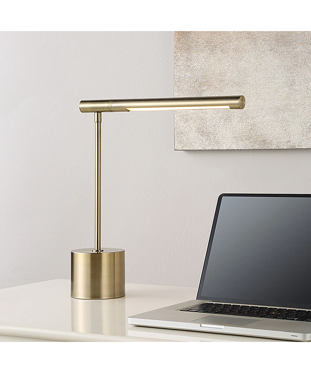 Modern Desk Lamp in Antique Brass with Horizontal Arm - Image 3