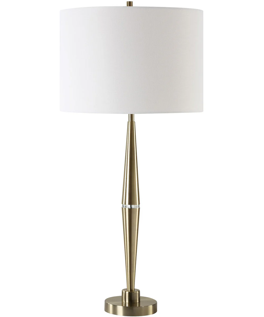 Modern Table Lamp with Crystal in Antique Brass - Image 4
