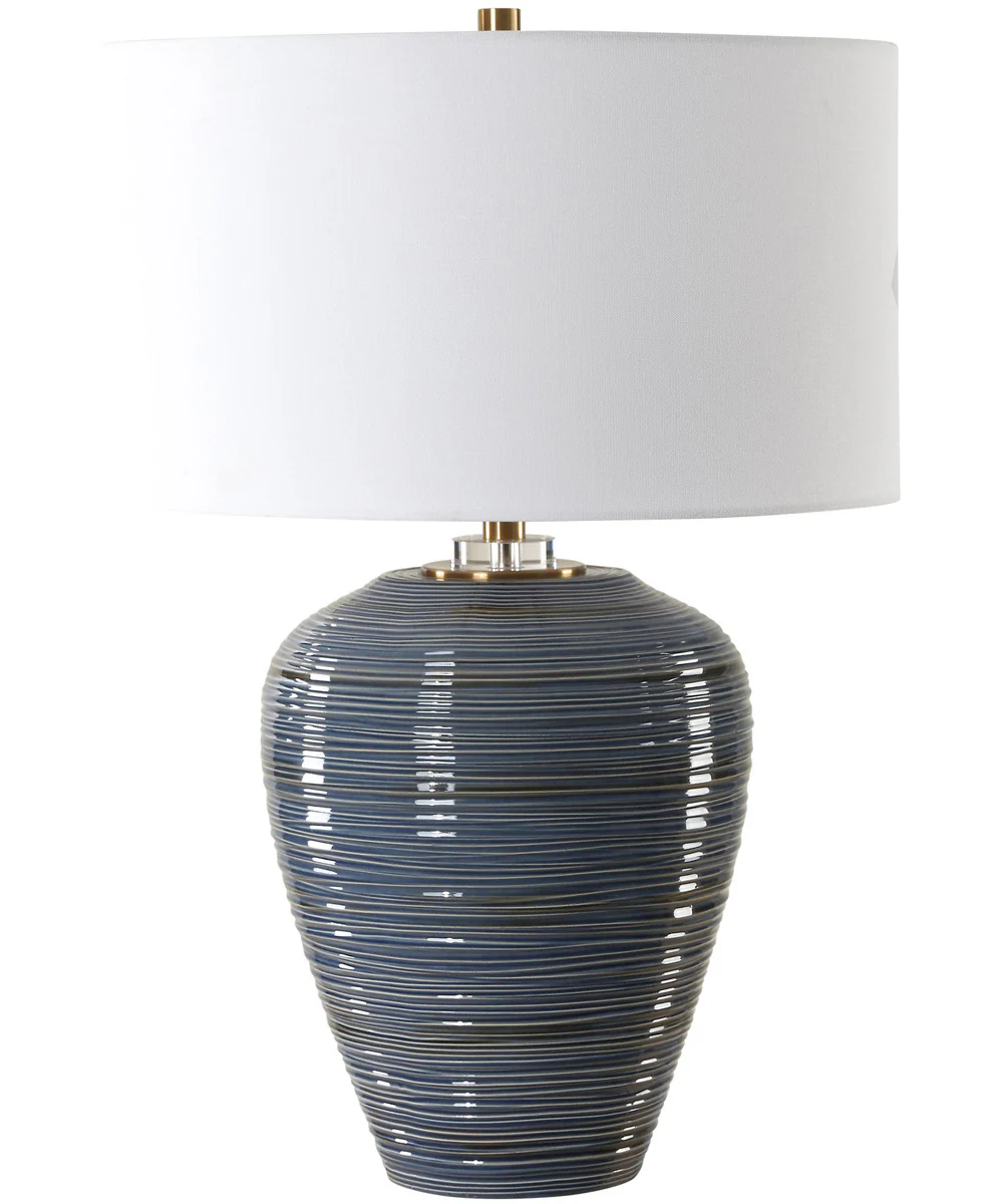 Moher Glossy Blue Table Lamp - Image 4