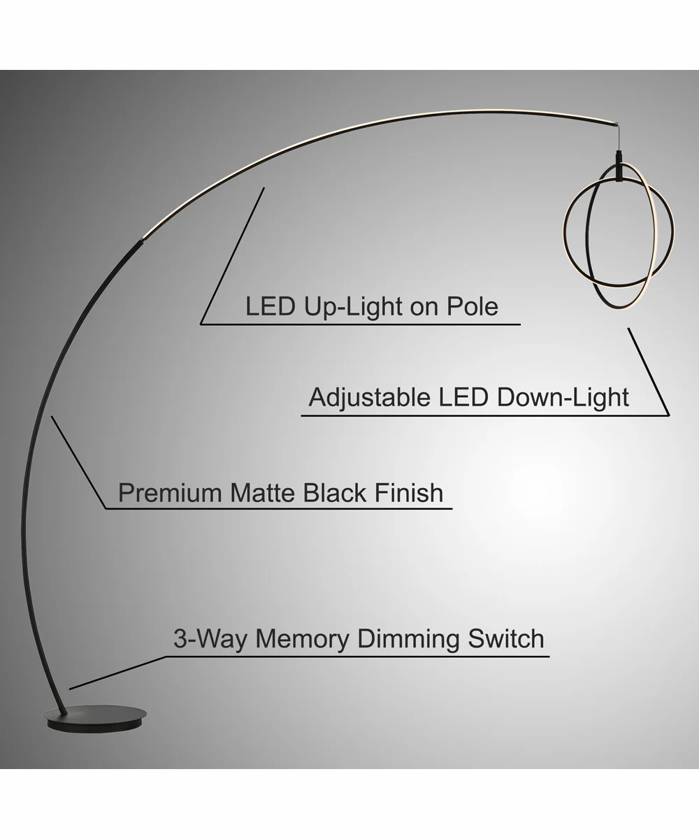 Monita Led Arch Lamp Black - Image 5