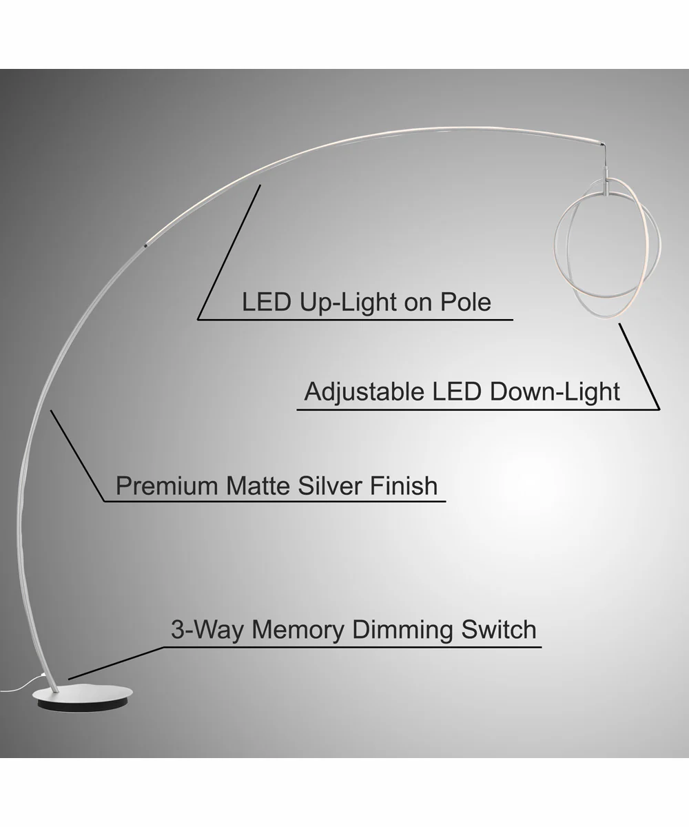 Monita Led Arch Lamp Silver - Image 5
