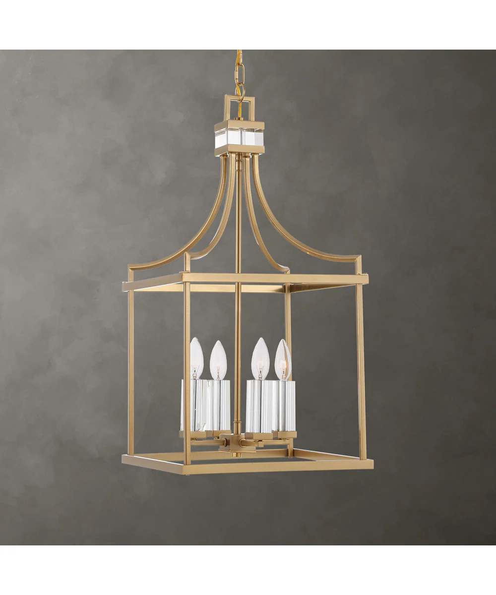 Montreal 4 Light Brass Lantern Pendant - Image 2
