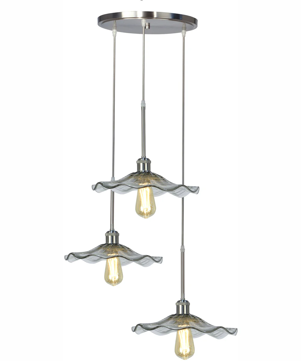 Moree 3-Light Hand Blown Art Glass Pendant