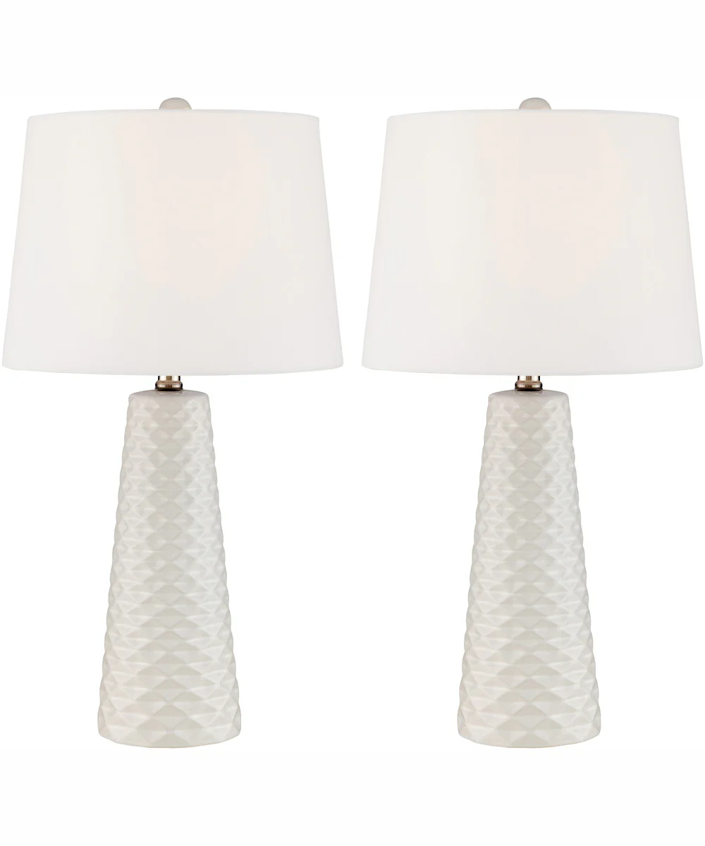 Muriel 2-Light 2 Pack-Table Lamp White Ceramichrome/ White Linen