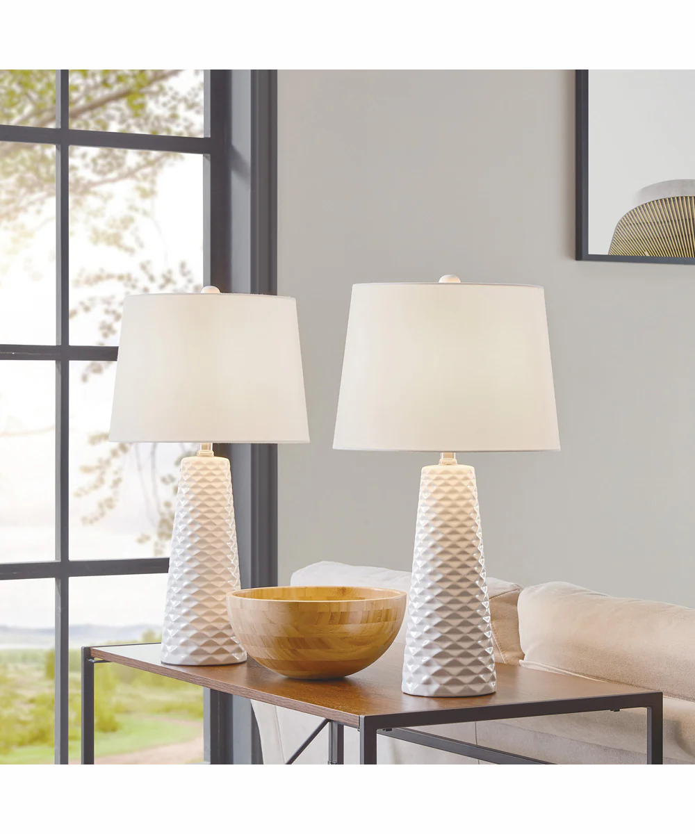 Muriel 2-Light 2 Pack-Table Lamp White Ceramichrome/ White Linen - Image 2