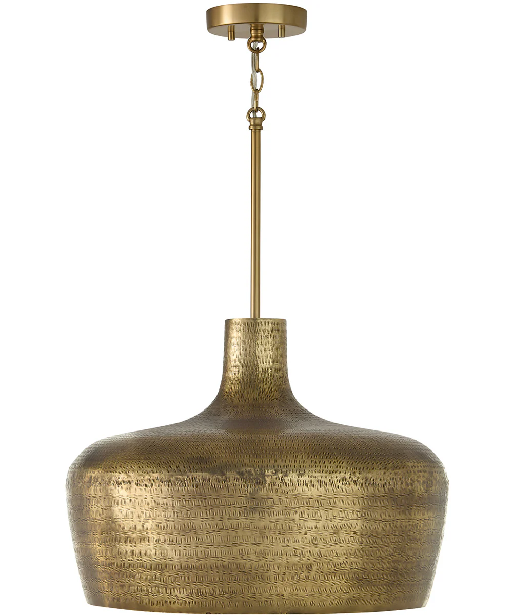 Myriah 1-Light Pendant Tibetan Hammered Brass