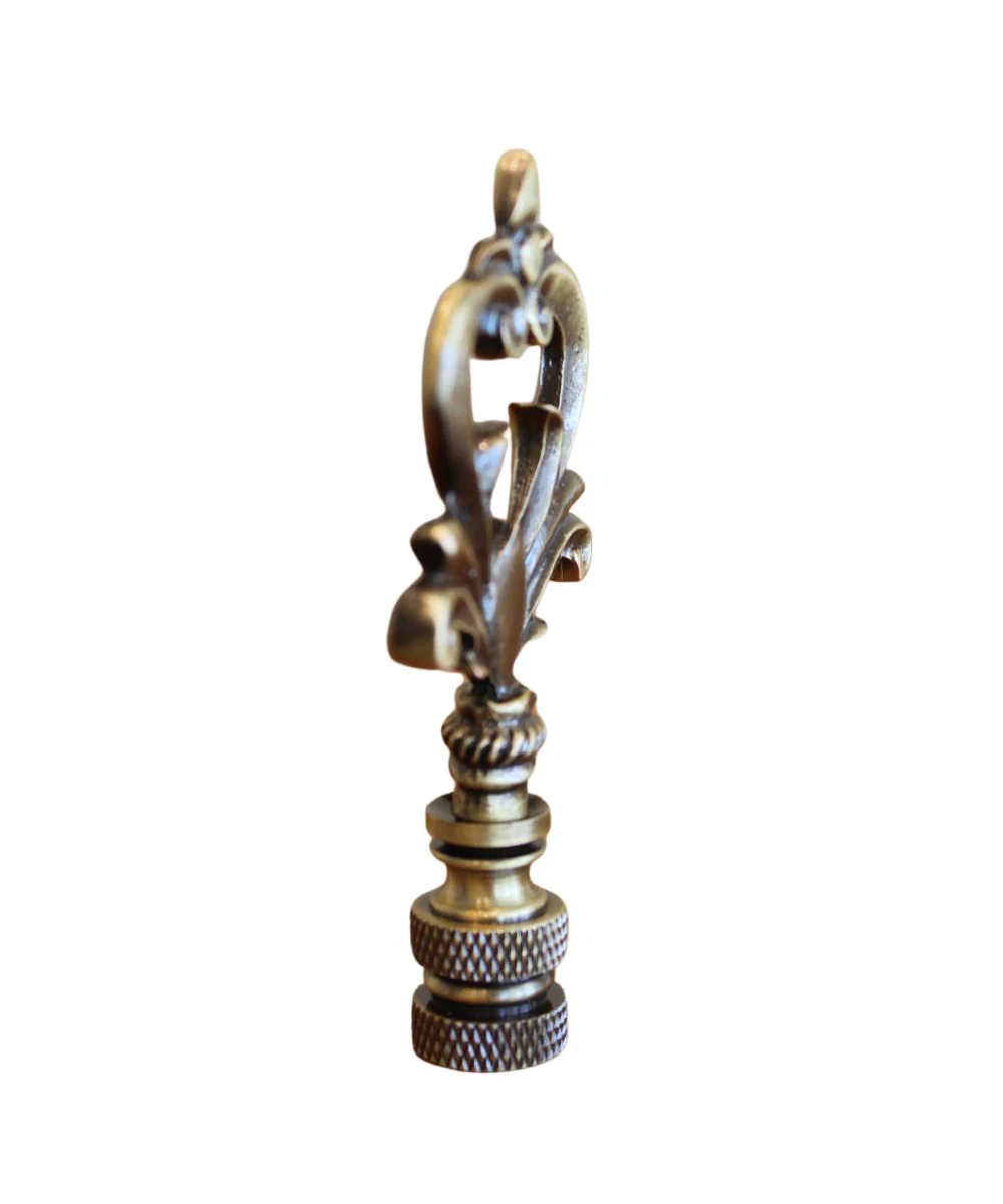 Neo-Classical Church Key Lamp Finial Antique Brass, 3.1"h - Image 5