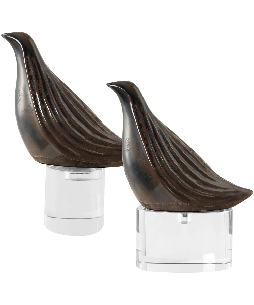 Nesting Bird Gray Sculptures, Set of 2 - Image 5