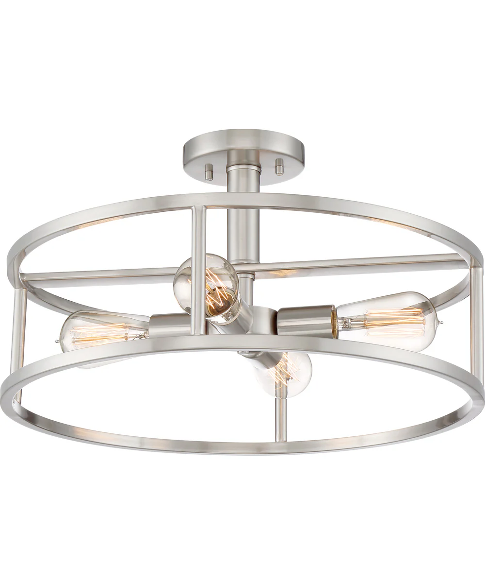New Harbor Large 4-light Semi Flush Mount Brushed Nickel - Image 6