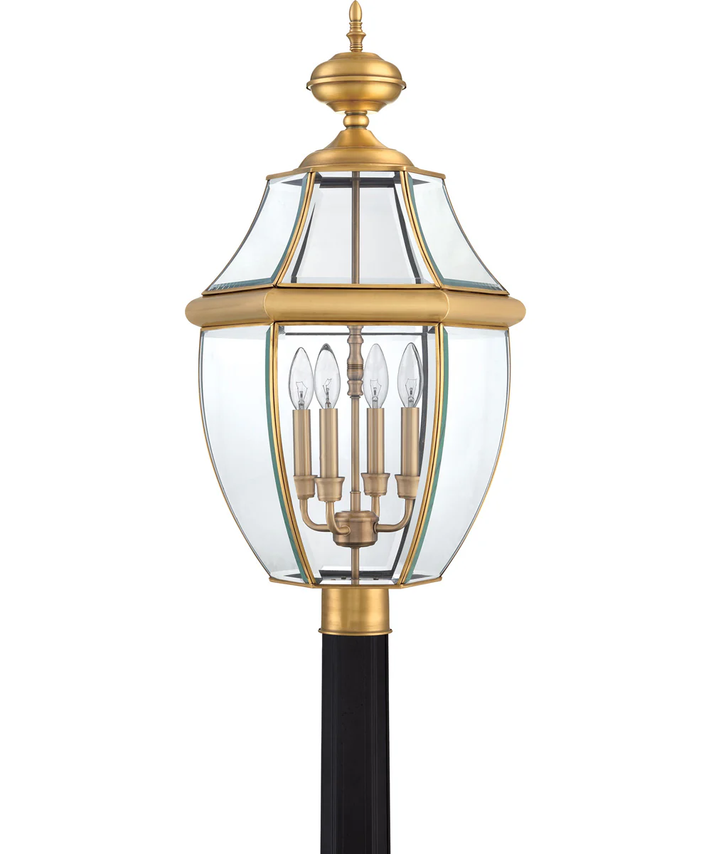 Newbury Extra Large 4-light Outdoor Post Light Antique Brass - Image 3