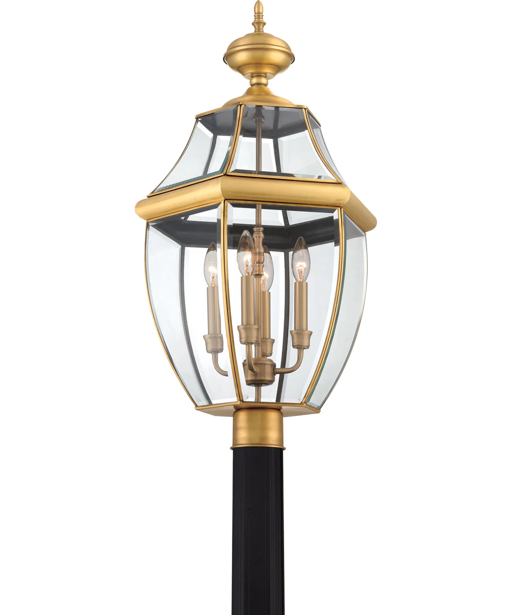 Newbury Extra Large 4-light Outdoor Post Light Antique Brass - Image 6