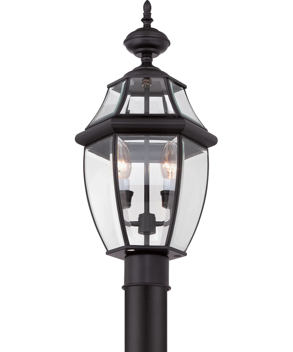 Newbury Large 2-light Outdoor Post Light Mystic Black - Image 4