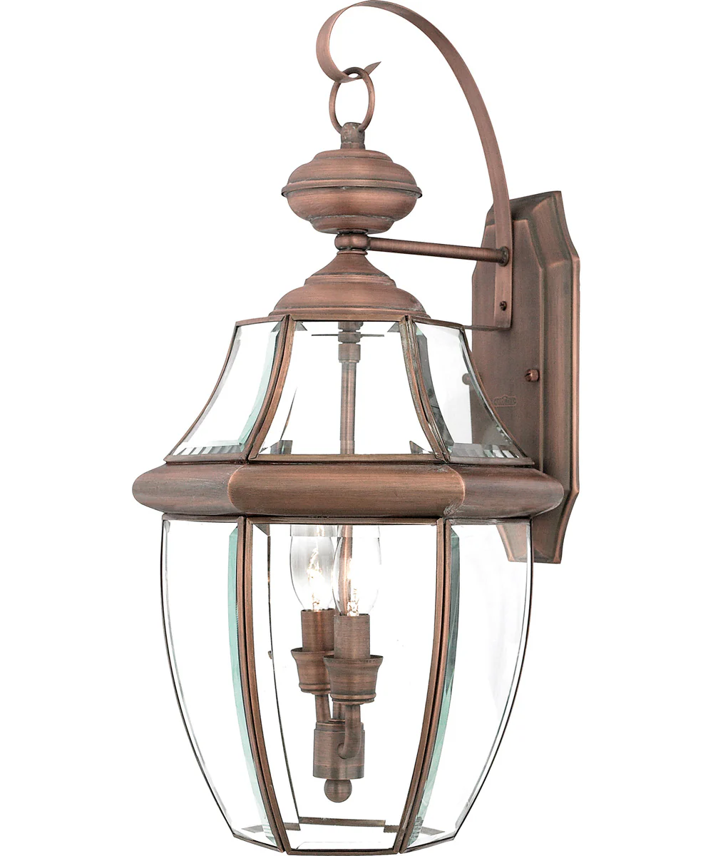Newbury Large 2-light Outdoor Wall Light Aged Copper - Image 2