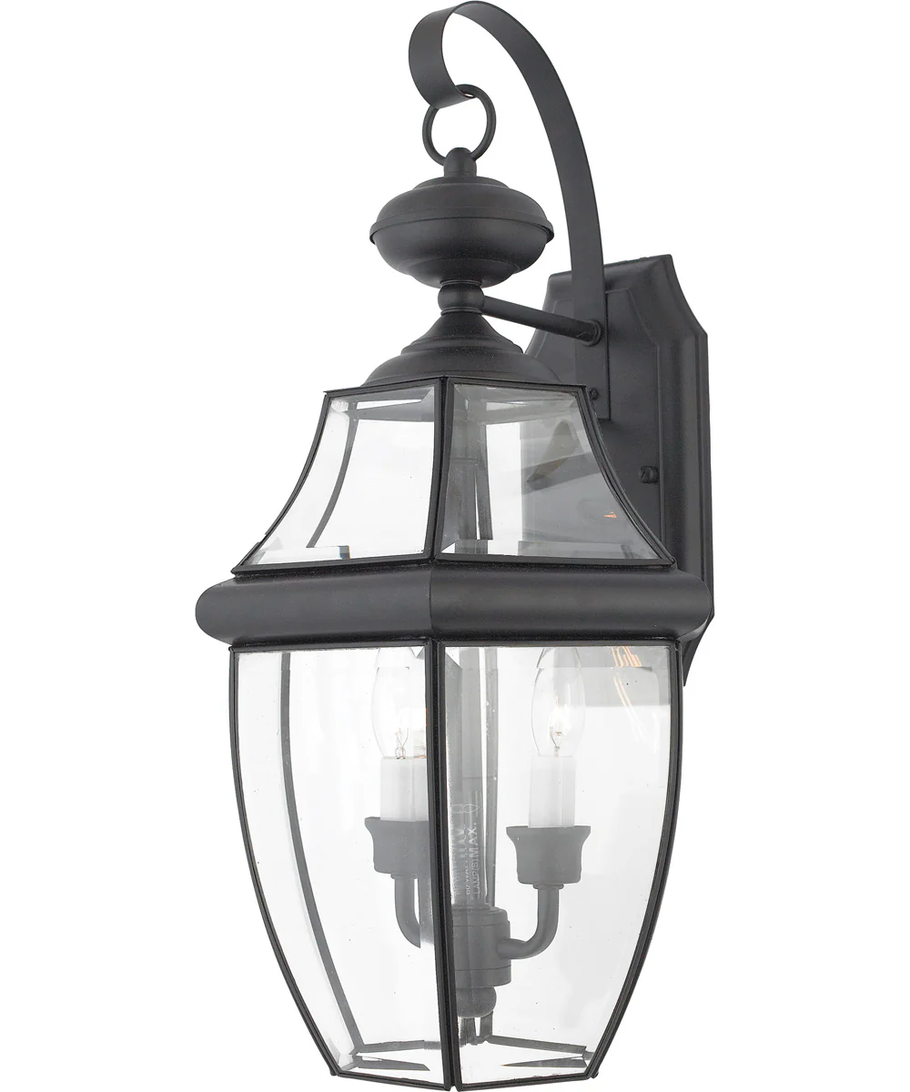 Newbury Large 2-light Outdoor Wall Light Mystic Black - Image 2
