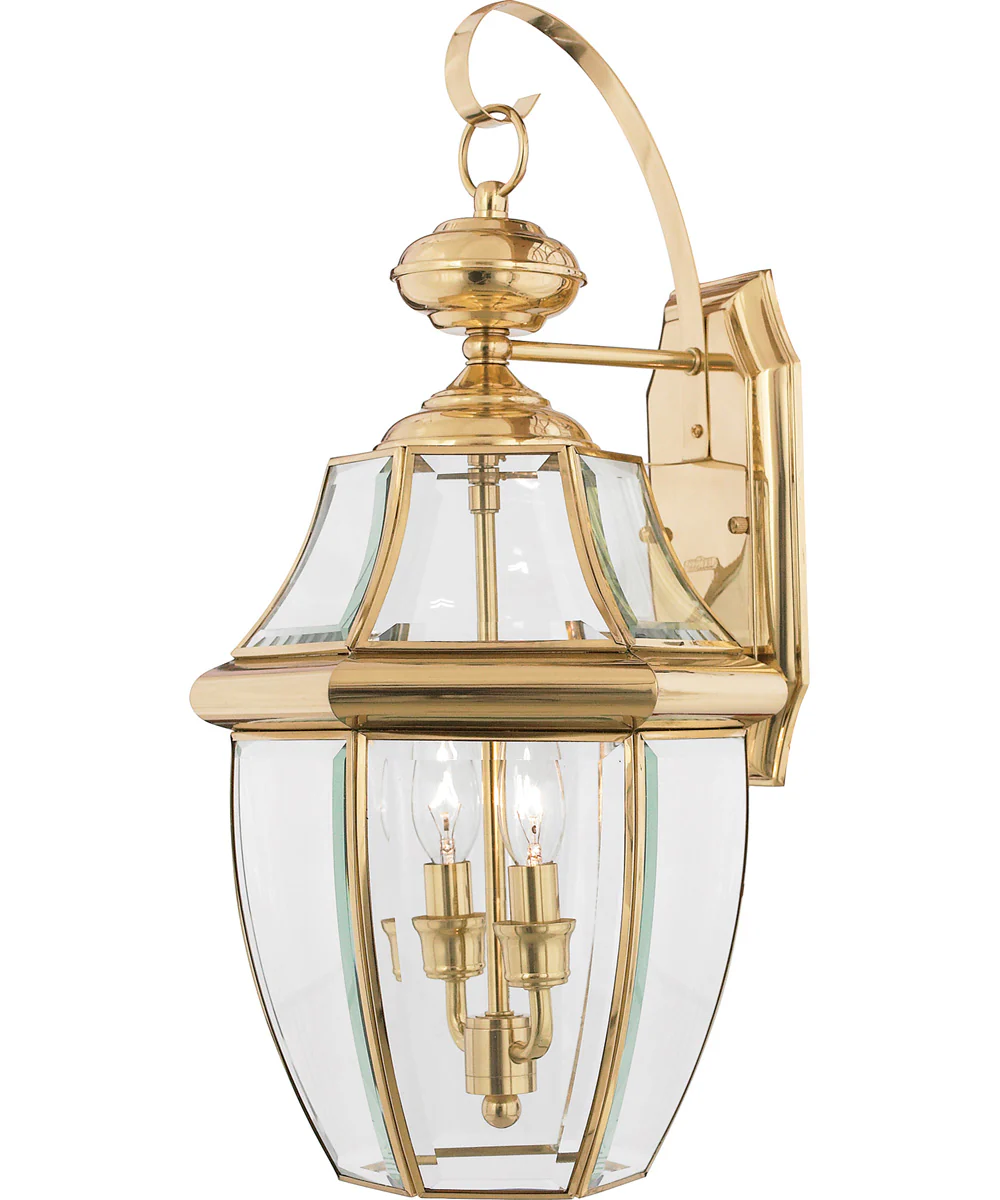 Newbury Large 2-light Outdoor Wall Light Polished Brass