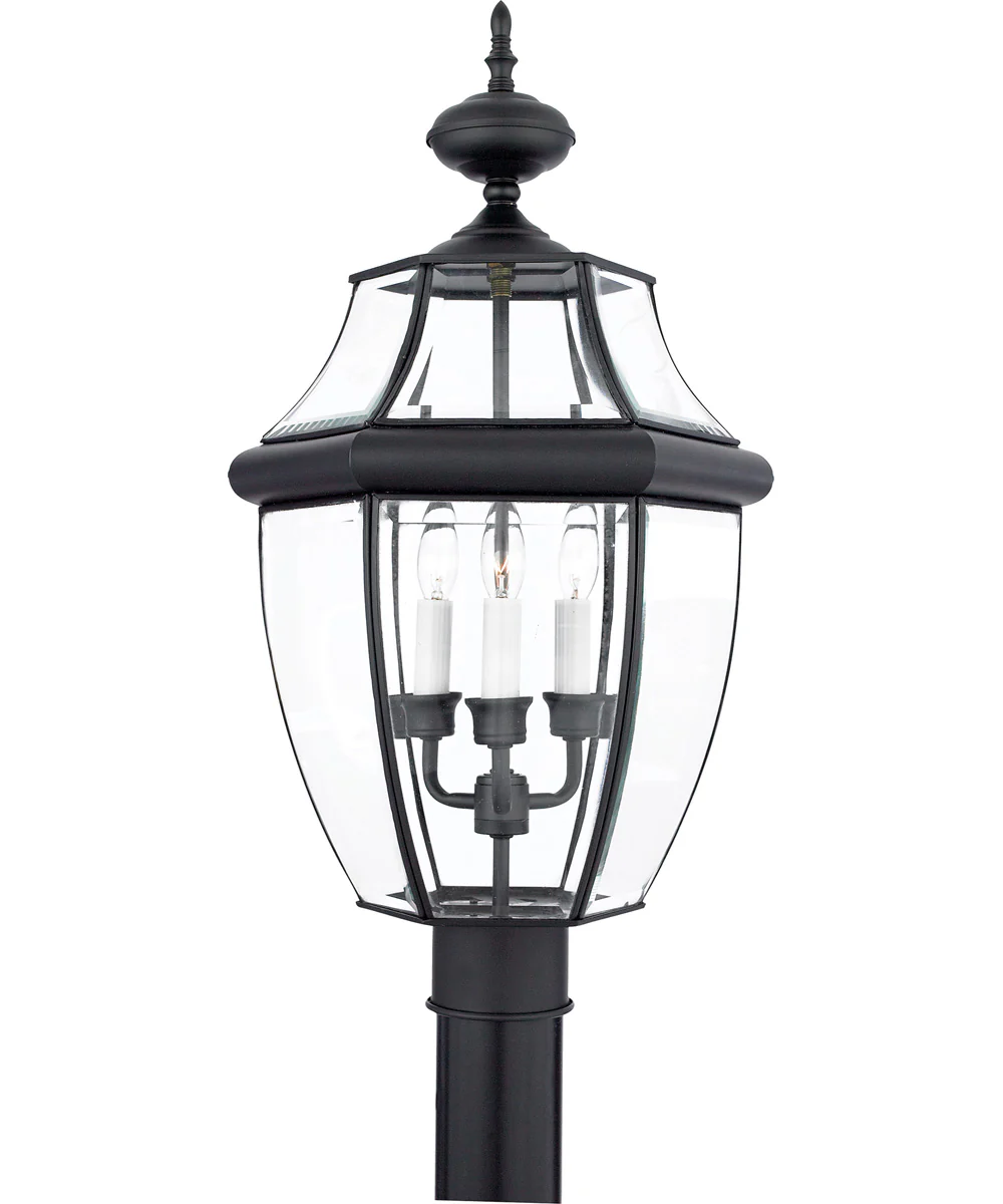 Newbury Large 3-light Outdoor Post Light Mystic Black - Image 2