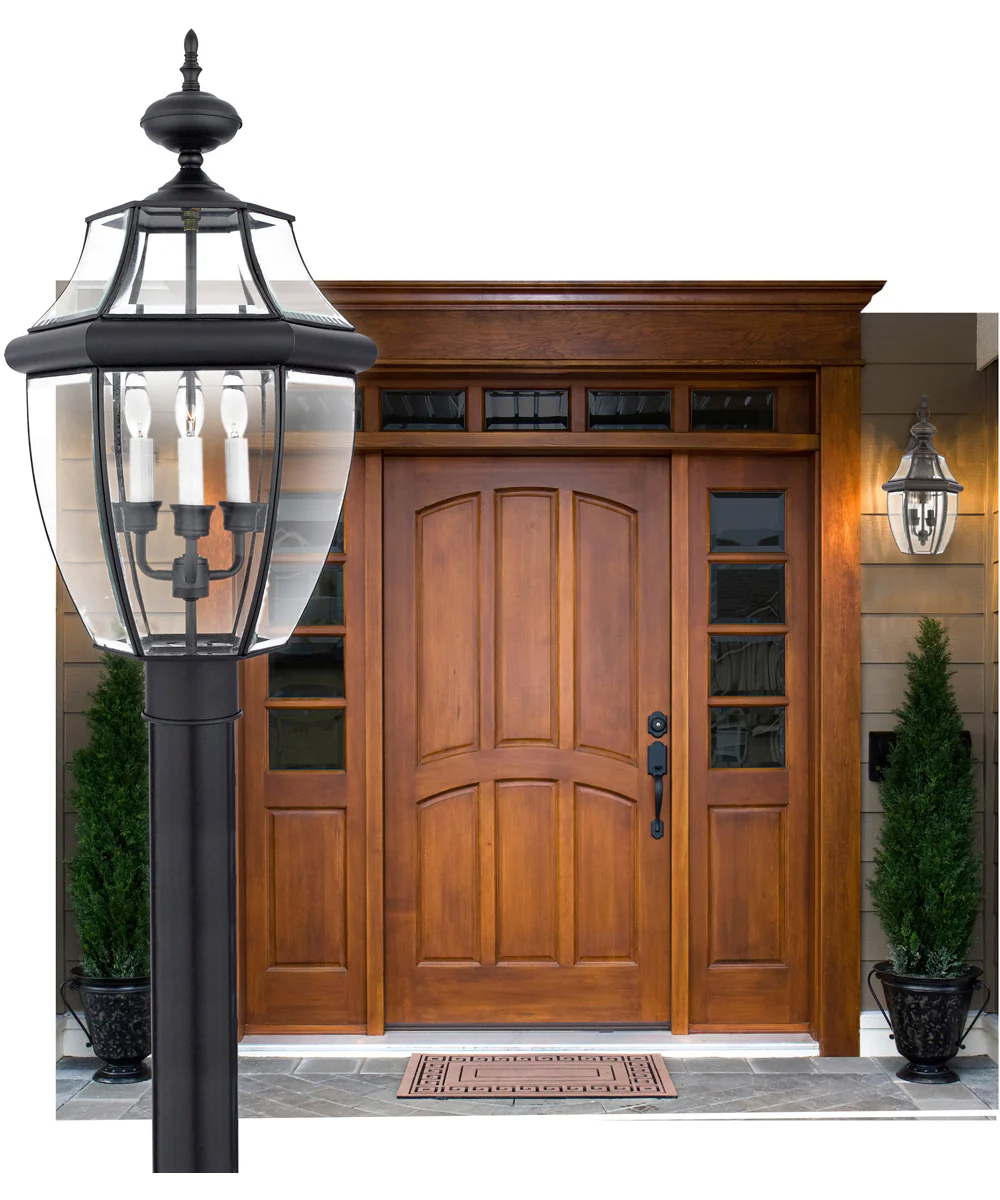 Newbury Large 3-light Outdoor Post Light Mystic Black - Image 3