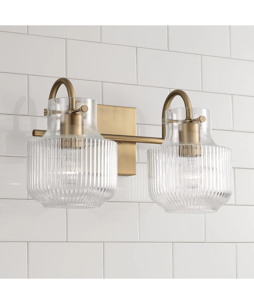 Nyla 2-Light Vanity Aged Brass - Image 2