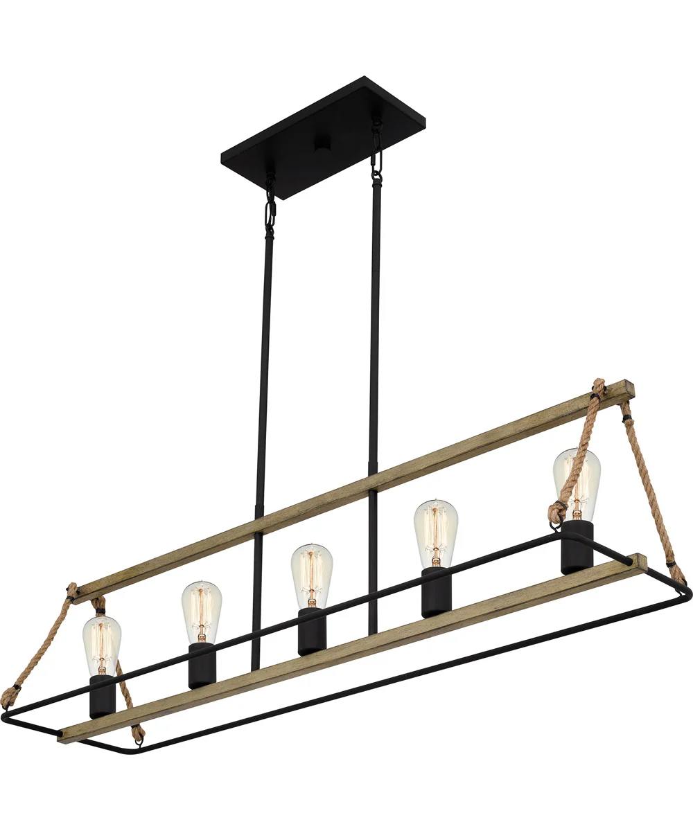 Oak Park Medium 5-light Island Light Matte Black - Image 4