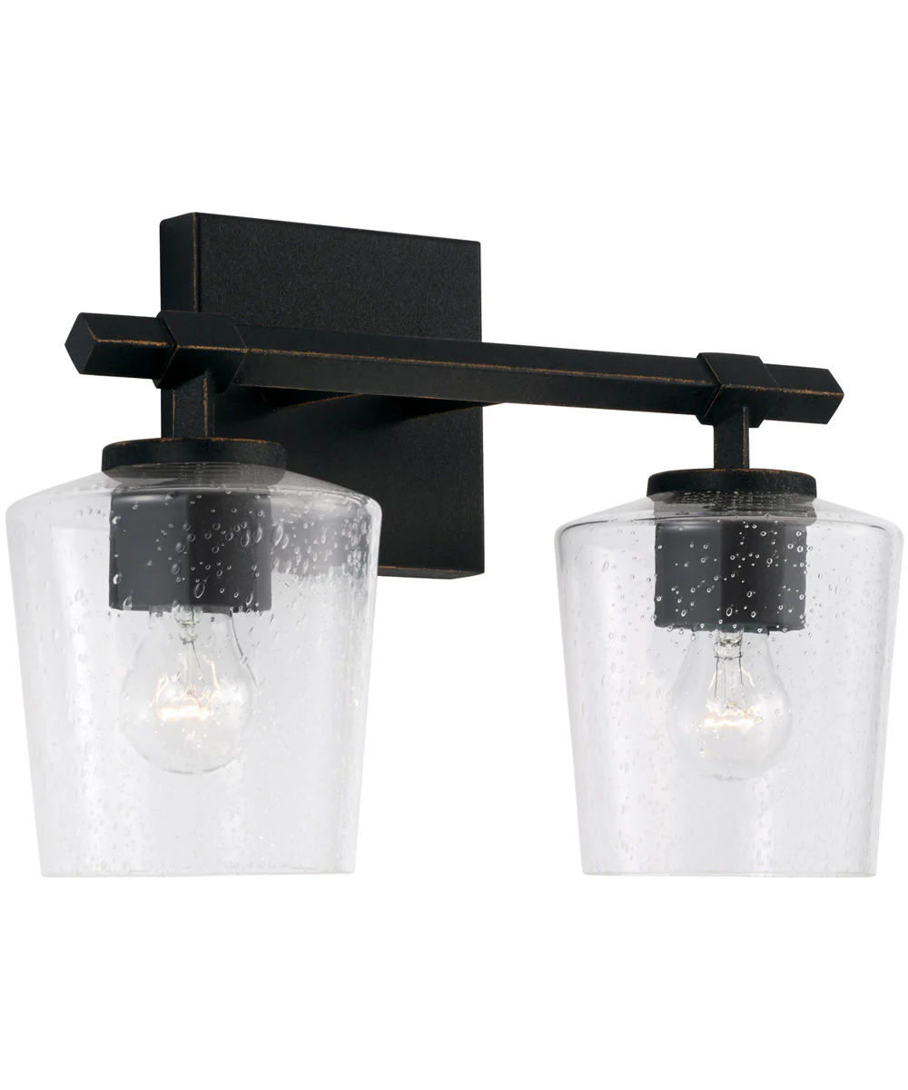 Ogden 2-Light Vanity Brushed Black Iron