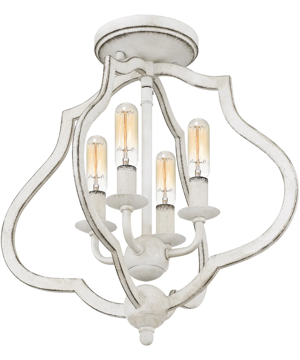 O'Keefe 4-light Semi Flush Mount Antique White - Image 5