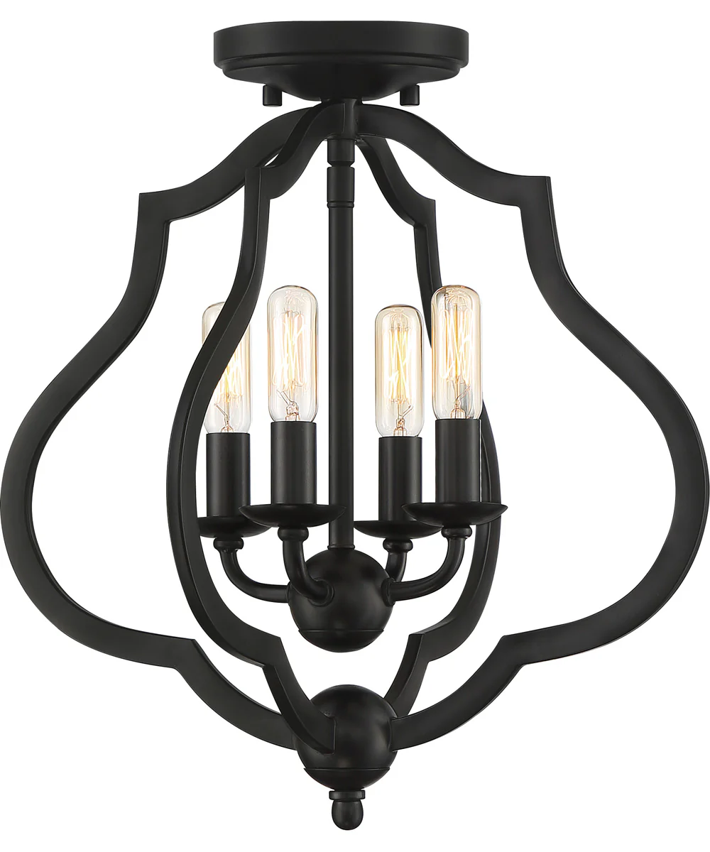 O'Keefe 4-light Semi Flush Mount Matte Black - Image 2