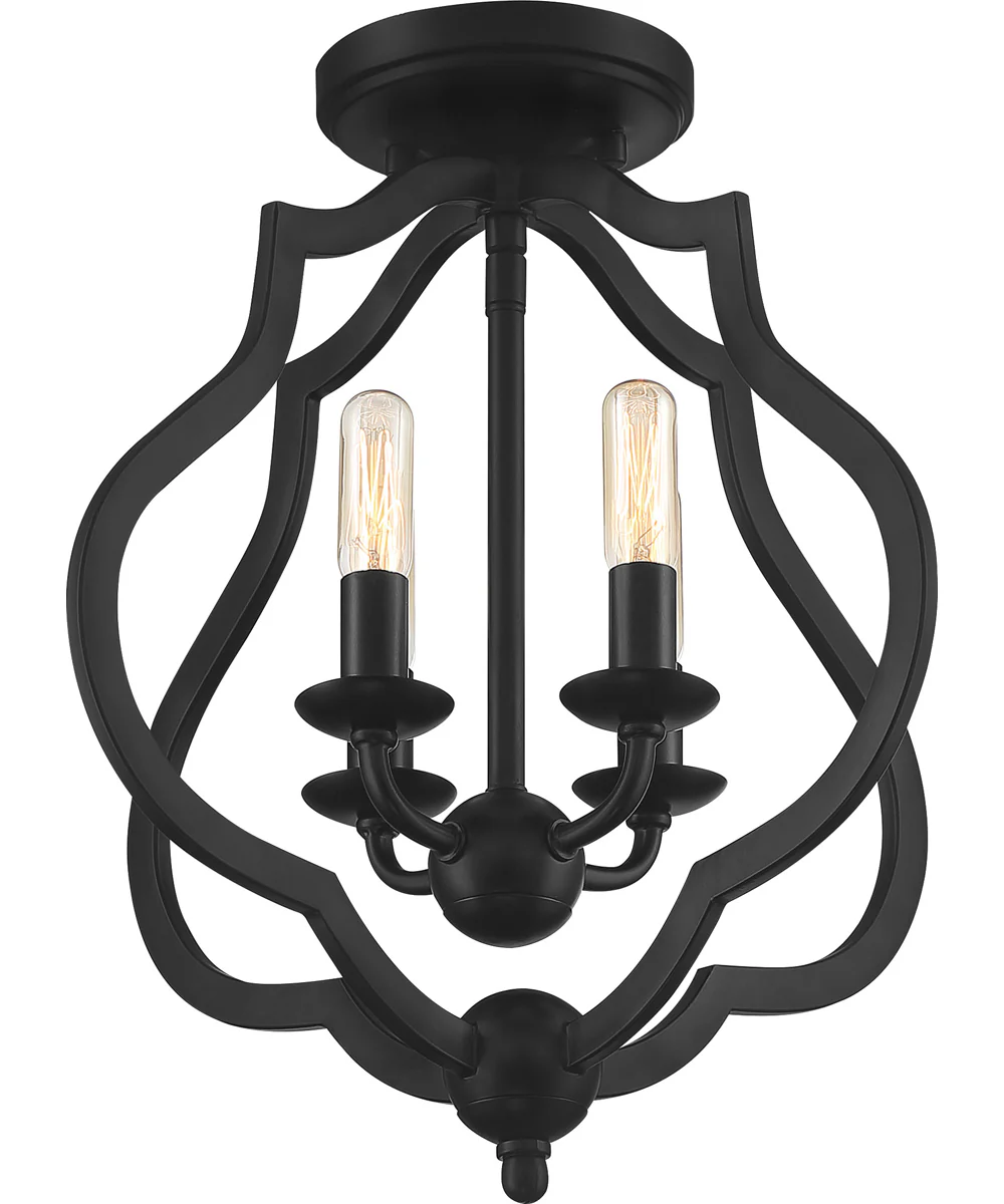 O'Keefe 4-light Semi Flush Mount Matte Black - Image 4