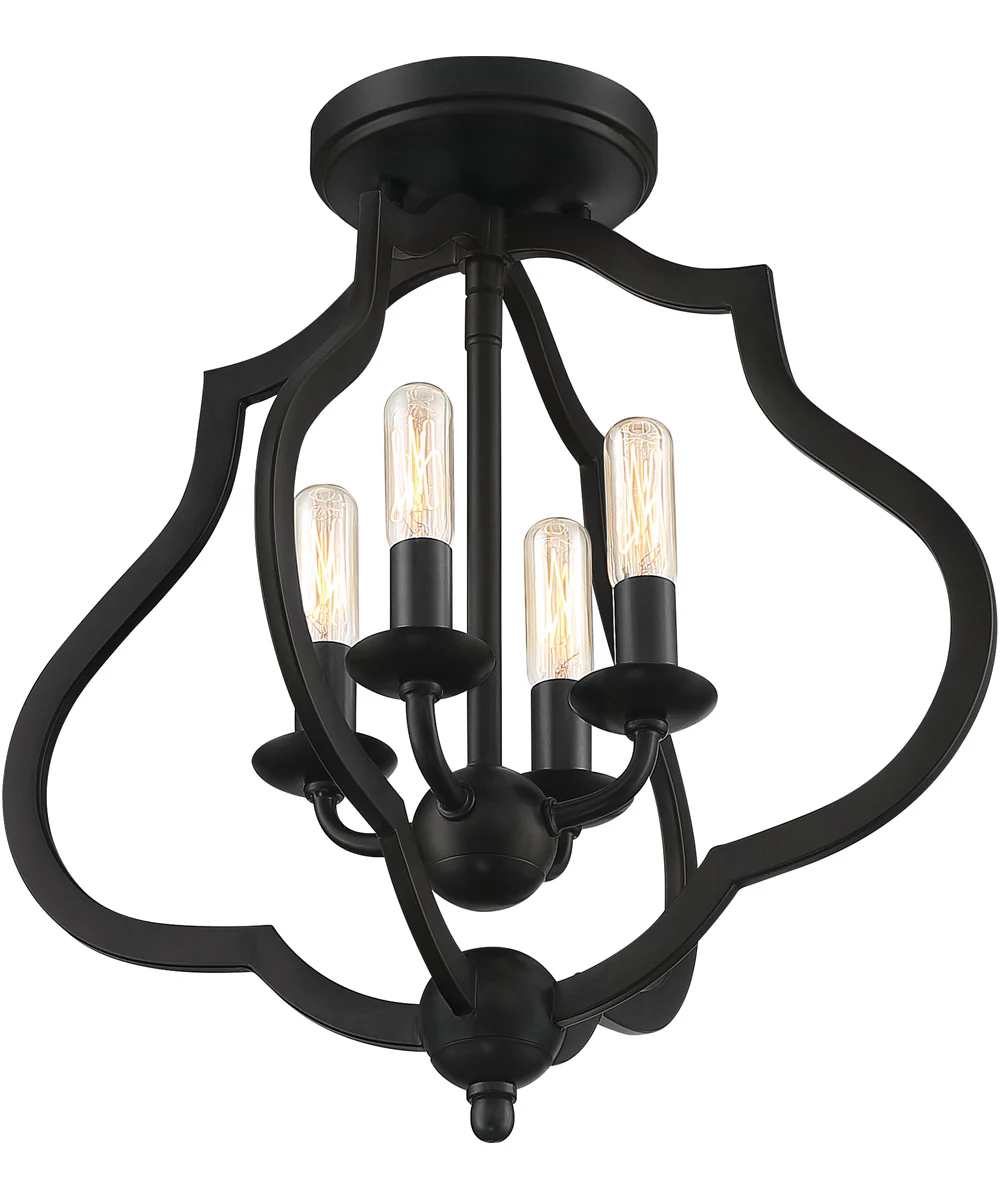 O'Keefe 4-light Semi Flush Mount Matte Black - Image 5