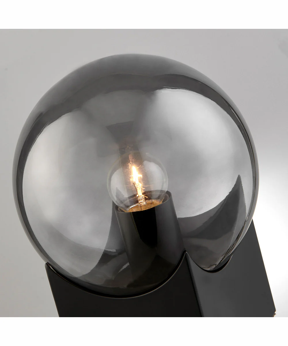 Oksena 1-Light Table Lamp Black/Smoke Glass Shade - Image 2