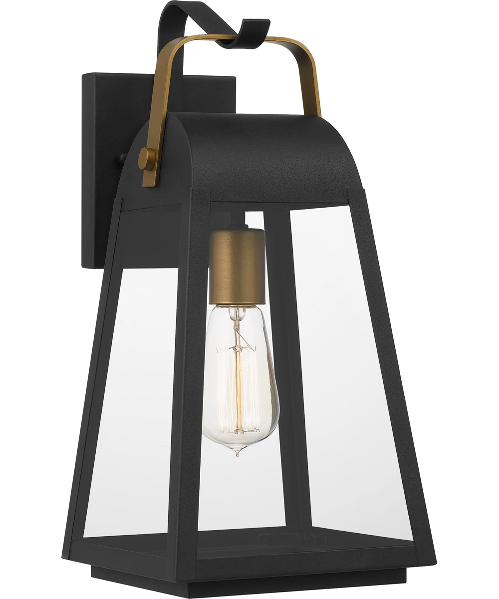 O'Leary Large 1-light Outdoor Wall Light Coastal Armour Steel Earth Black
