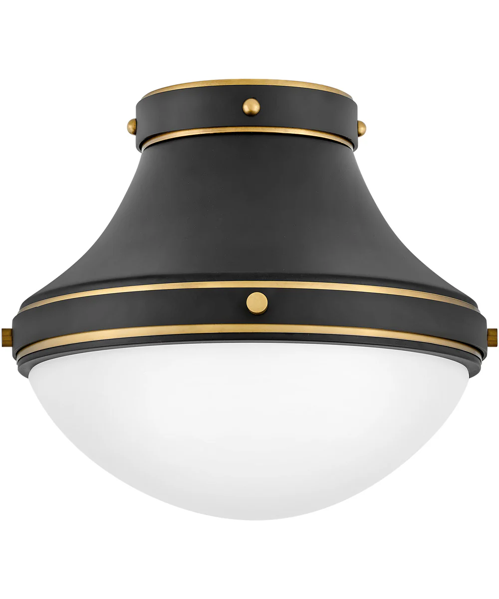 Oliver 1-Light Small Flush Mount in Black